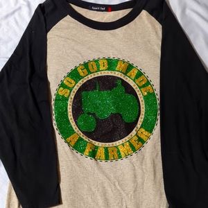 Size Large Raglan Jersey Embossed with "So God Made a Farmer"